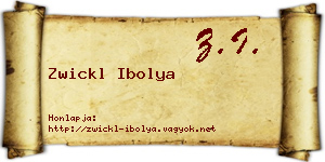 Zwickl Ibolya névjegykártya